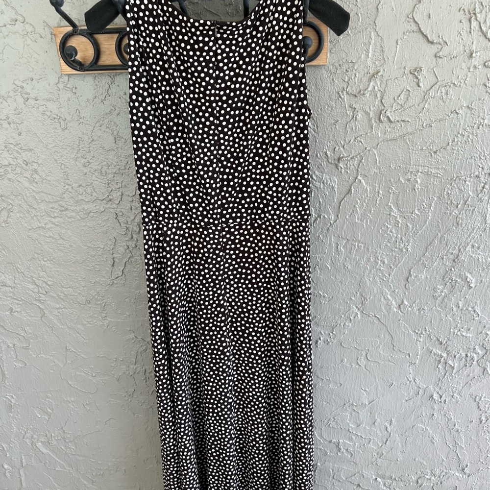 Jessica Howard Brown and White Polka Dot Maxi Dress